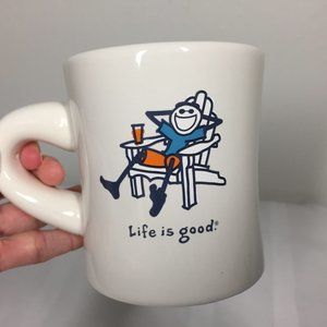 Life is Good Mug Restaurant Ware White Coffee Cup Jake Adirondack